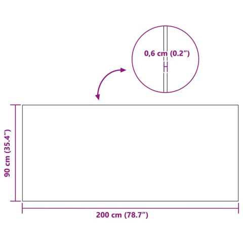 VidaXL Mata ochronna do sportu Czarny 200 x 90 x 0,6 cm PVC