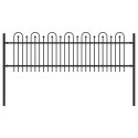 VidaXL Ogrodzenie Łukowe ze Szpikulcem Czarny 200 x 130 cm