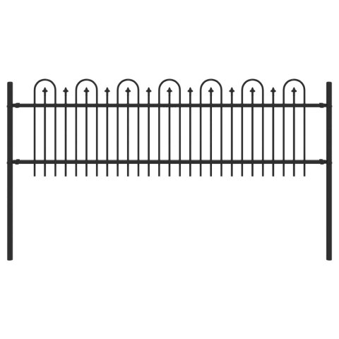 VidaXL Ogrodzenie Łukowe ze Szpikulcem Czarny 200 x 130 cm
