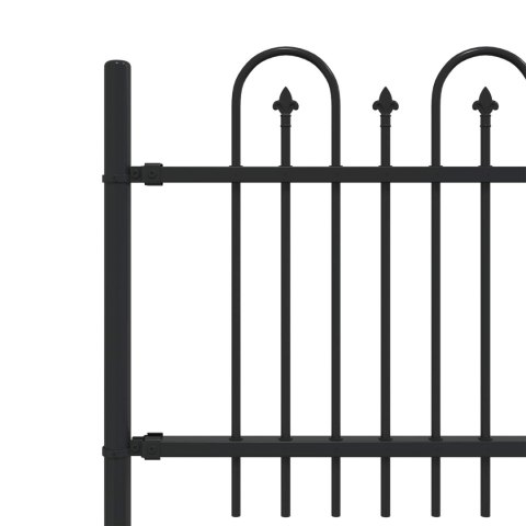 VidaXL Ogrodzenie Łukowe ze Szpikulcem Czarny 200 x 130 cm