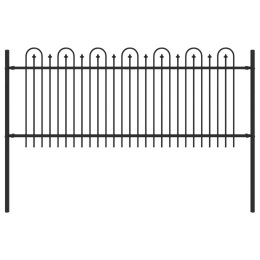 VidaXL Ogrodzenie Łukowe ze Szpikulcem Czarny 200 x 130 cm