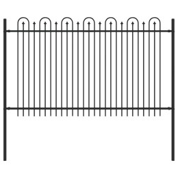 VidaXL Ogrodzenie Łukowe ze Szpikulcem Czarny 200 x 130 cm