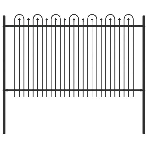 VidaXL Ogrodzenie Łukowe ze Szpikulcem Czarny 200 x 130 cm