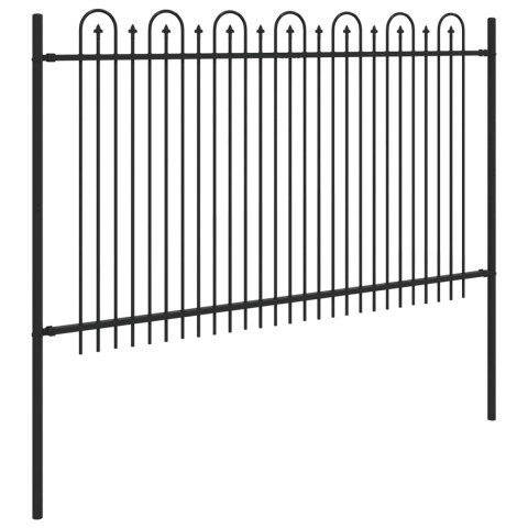 VidaXL Ogrodzenie Łukowe ze Szpikulcem Czarny 200 x 130 cm