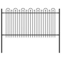 VidaXL Ogrodzenie Łukowe ze Szpikulcem Czarny 200 x 150 cm