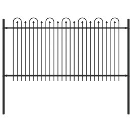 VidaXL Ogrodzenie Łukowe ze Szpikulcem Czarny 200 x 150 cm