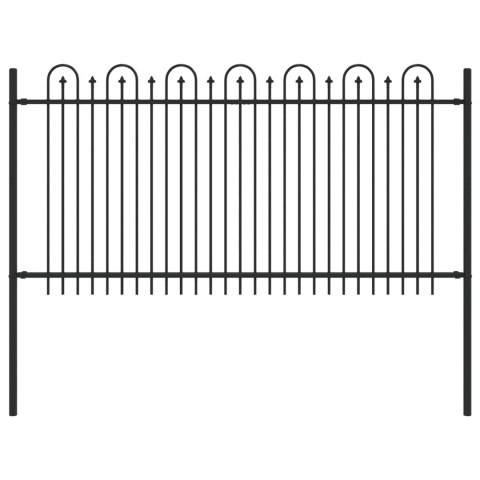VidaXL Ogrodzenie Łukowe ze Szpikulcem Czarny 200 x 150 cm