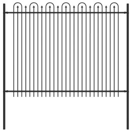 VidaXL Ogrodzenie Łukowe ze Szpikulcem Czarny 200 x 200 cm
