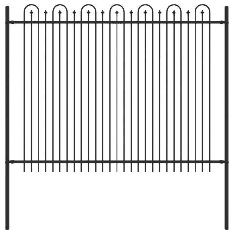VidaXL Ogrodzenie Łukowe ze Szpikulcem Czarny 200 x 200 cm