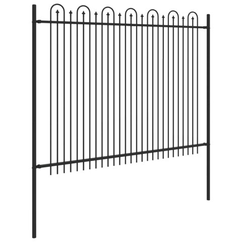VidaXL Ogrodzenie Łukowe ze Szpikulcem Czarny 200 x 200 cm