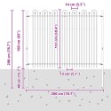 VidaXL Ogrodzenie Łukowe ze Szpikulcem Czarny 200 x 200 cm