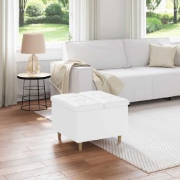 VidaXL Otoman z miejscem na przechowywanie Biały Skóra syntetyczna