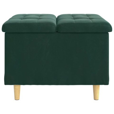VidaXL Otoman z miejscem na przechowywanie Ciemna zieleń Aksamit