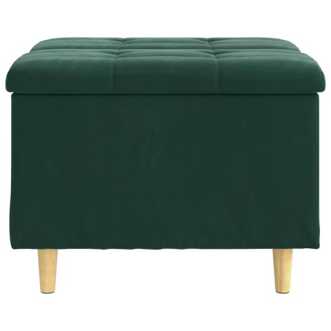 VidaXL Otoman z miejscem na przechowywanie Ciemna zieleń Aksamit
