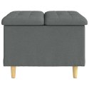VidaXL Otoman z miejscem na przechowywanie Ciemnoszary tkanina