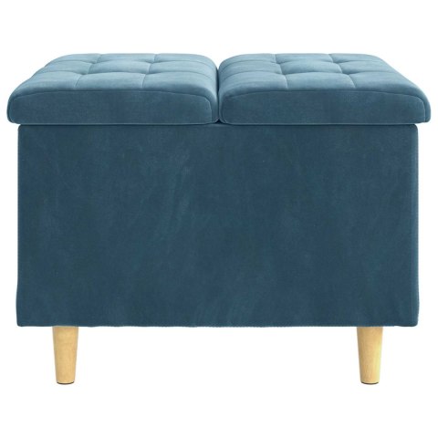 VidaXL Otoman z miejscem na przechowywanie Niebieski Aksamit