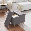 VidaXL Otoman z miejscem na przechowywanie Szary Skóra syntetyczna