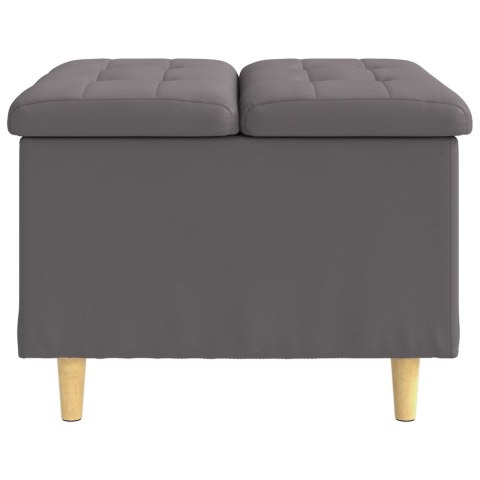 VidaXL Otoman z miejscem na przechowywanie Szary Skóra syntetyczna