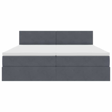 VidaXL Łóżko Ze LED Lights Ciemnoszary 200 x 200 cm Aksamit