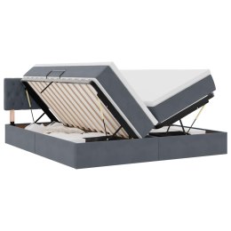 VidaXL Łóżko Ze LED Lights Ciemnoszary 200 x 200 cm Aksamit