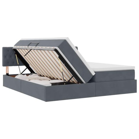 VidaXL Łóżko Ze LED Lights Ciemnoszary 200 x 200 cm Aksamit