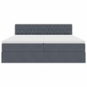VidaXL Łóżko Ze LED Lights Ciemnoszary 200 x 200 cm Aksamit