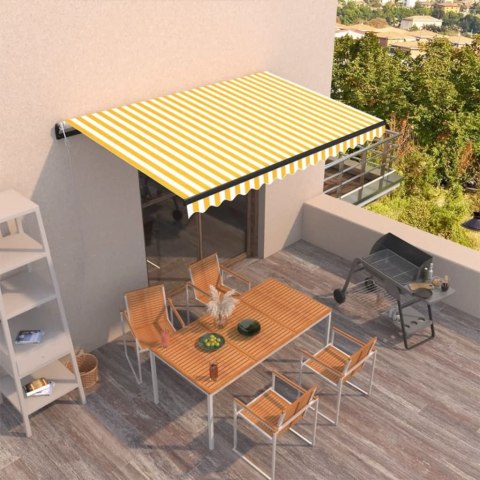 AUTOMATYCZNIE ZWIJANA MARKIZA 450X350CM ŻÓŁTO-BIAŁA