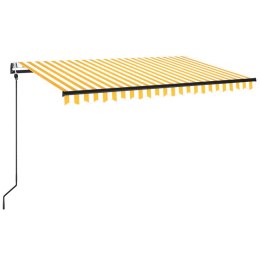 AUTOMATYCZNIE ZWIJANA MARKIZA 450X350CM ŻÓŁTO-BIAŁA