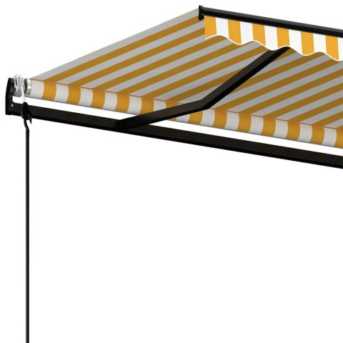AUTOMATYCZNIE ZWIJANA MARKIZA 450X350CM ŻÓŁTO-BIAŁA