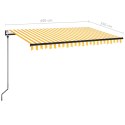AUTOMATYCZNIE ZWIJANA MARKIZA 450X350CM ŻÓŁTO-BIAŁA
