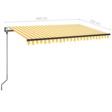 AUTOMATYCZNIE ZWIJANA MARKIZA 450X350CM ŻÓŁTO-BIAŁA