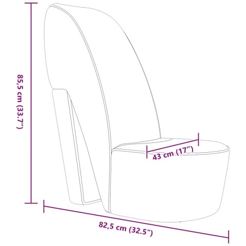 FOTEL W KSZTAŁCIE BUTA NA OBCASIE SREBRNY SZTUCZNA SKÓRA