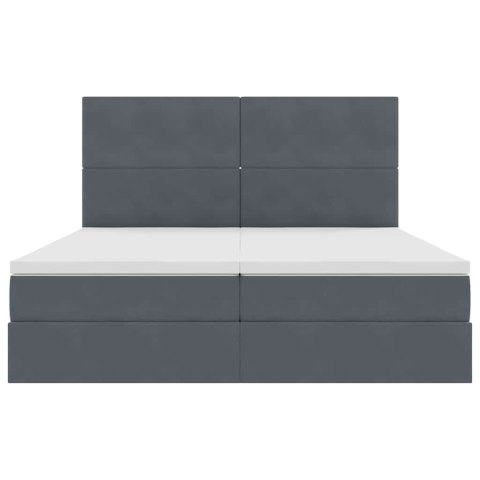 VidaXL Łóżko Ze LED Lights Ciemnoszary 200 x 200 cm Aksamit