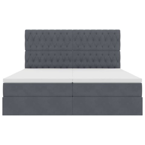 VidaXL Łóżko Ze LED Lights Ciemnoszary 200 x 200 cm Aksamit