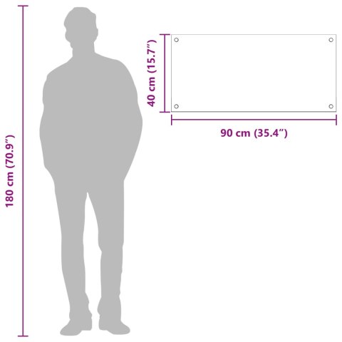 VidaXL Przód kuchenny Jasnoszary 90 x 40 cm szkło hartowane