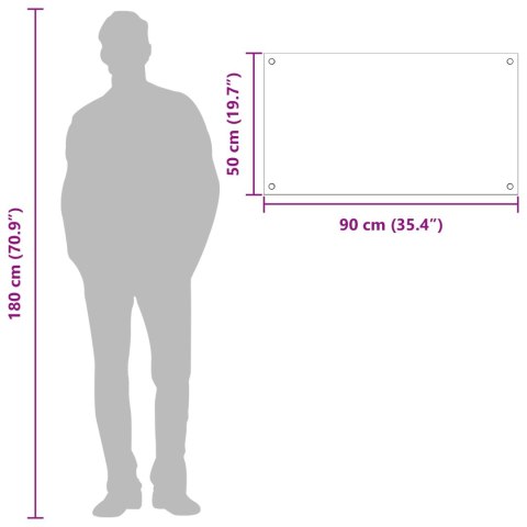 VidaXL Przód kuchenny Jasnoszary 90 x 50 cm szkło hartowane