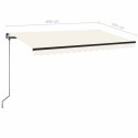 RĘCZNIE ZWIJANA MARKIZA Z LED 450X350CM KREMOWA