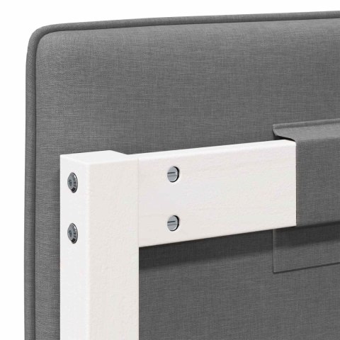 TAPICEROWANE WEZGŁOWIE Z ZAGŁÓWKIEM BIAŁY I JASNOSZARY 160CM