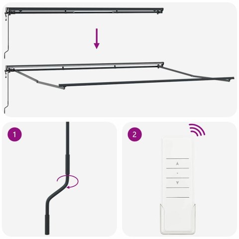 MARKIZA ZWIJANA ANTRACYT 450 × 350CM POLIESTER I ALUMINIUM