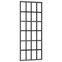 VidaXL Drzwi przesuwne z zestawem okuć czarne 76x205 cm ESG szkło