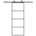 VidaXL Drzwi przesuwne z zestawem okuć czarne 76x205 cm ESG szkło