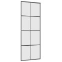 VidaXL Drzwi przesuwne z zestawem okuć czarne 76x205 cm ESG szkło