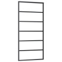 VidaXL Drzwi przesuwne z zestawem okuć czarne 90x205 cm ESG szkło