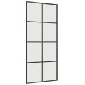 VidaXL Drzwi przesuwne z zestawem okuć czarne 90x205 cm ESG szkło