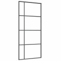 VidaXL Drzwi przesuwne z zestawem okuć czarne 90x205 cm ESG szkło