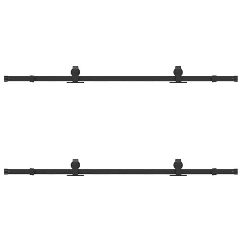SYSTEM DO MONTAŻU DRZWI PRZESUWNYCH 183CM STAL CZARNY