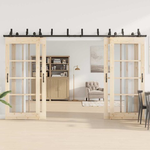 SYSTEM DO MONTAŻU DRZWI PRZESUWNYCH 366CM STAL CZARNY