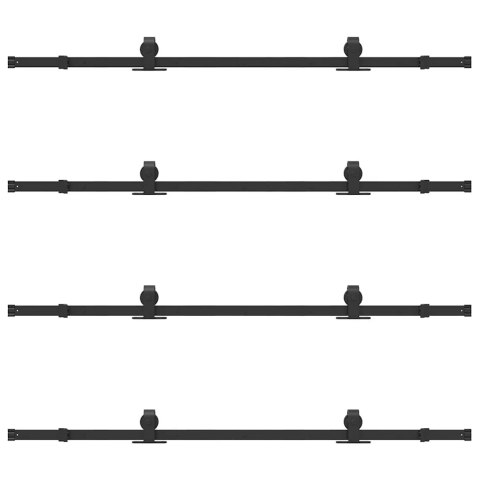 SYSTEM DO MONTAŻU DRZWI PRZESUWNYCH 366CM STAL CZARNY