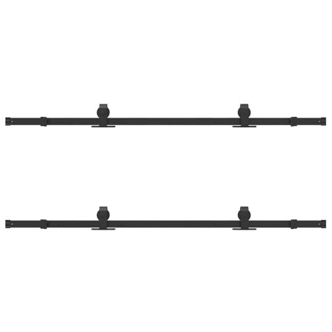 SYSTEM DO MONTAŻU DRZWI PRZESUWNYCH 366CM STAL CZARNY