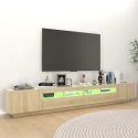 SZAFKA TV Z OŚWIETLENIEM LED DĄB SONOMA 260X35X40CM
